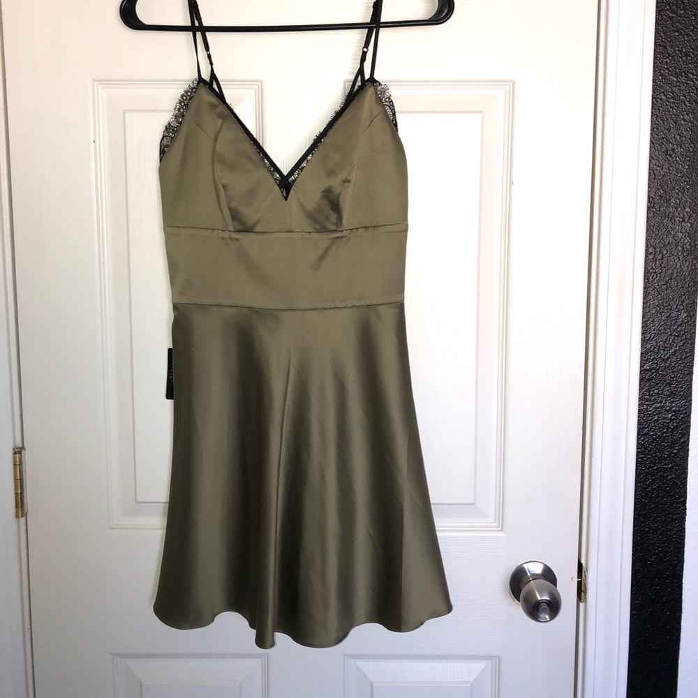 Strappy lace detail fit and flare dress